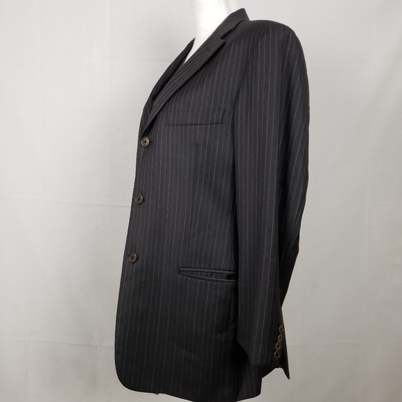 Valentino Pinstripe 3 Button Blazer - Picture 2 of 5